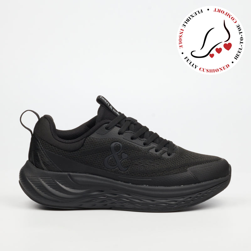 Heart & Sole Zadie 1 Sneaker - Black footwear Heart & Sole