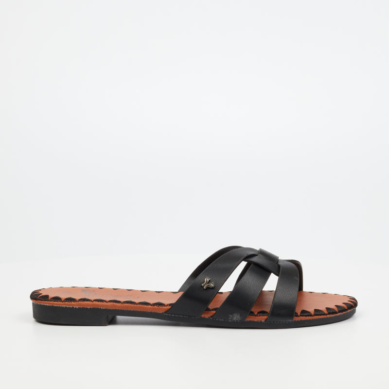 Butterfly Feet Zany 1 Flat Sandal - Black footwear Butterfly Feet   