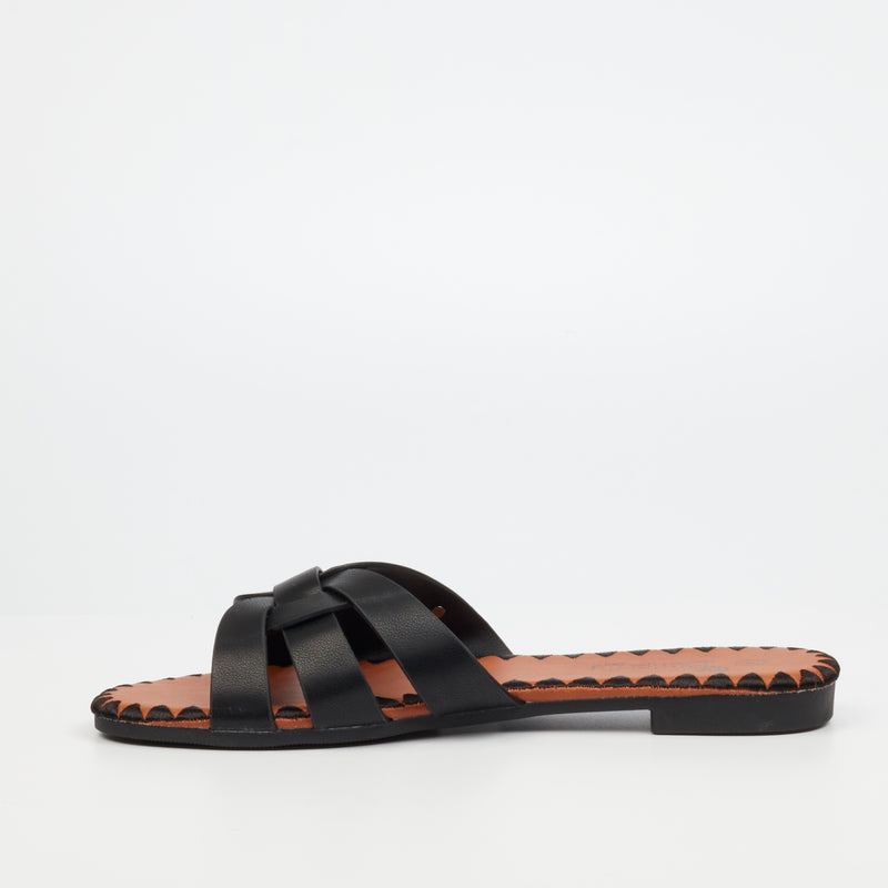 Butterfly Feet Zany 1 Flat Sandal - Black footwear Butterfly Feet   