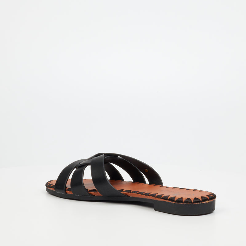 Butterfly Feet Zany 1 Flat Sandal - Black footwear Butterfly Feet   