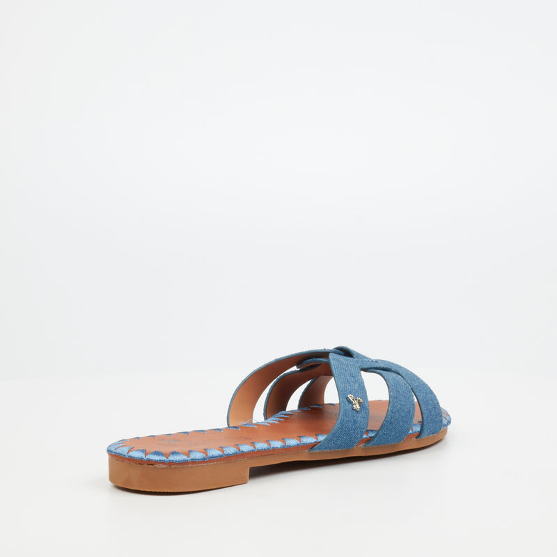 Butterfly Feet Zany 1 Flat Sandal - Blue footwear Butterfly Feet   