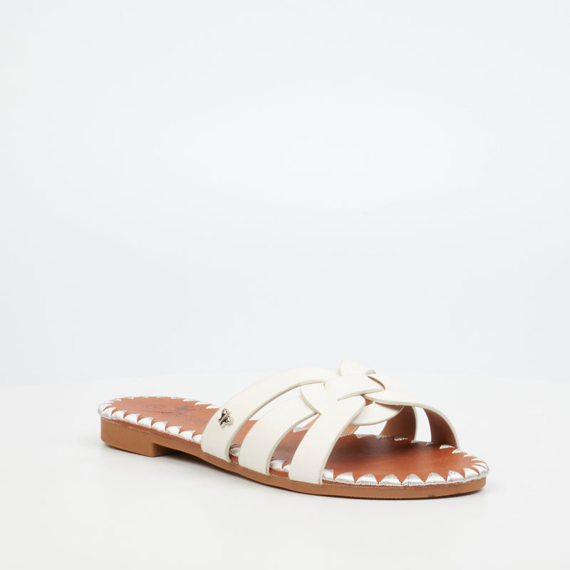 Butterfly Feet Zany 1 Flat Sandal - White footwear Butterfly Feet   