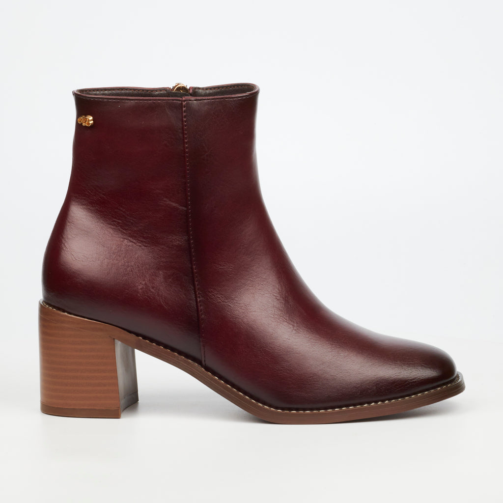Miss Black Zuri 1 Ankle Boots Faux Leather - Burgundy footwear Miss Black