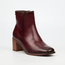 Miss Black Zuri 1 Ankle Boots Faux Leather – Burgundy