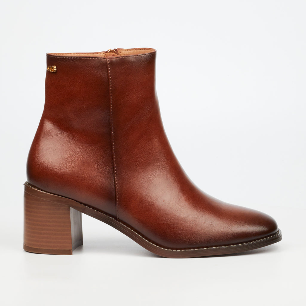 Miss Black Zuri 1 Ankle Boots Faux Leather - Tan footwear Miss Black