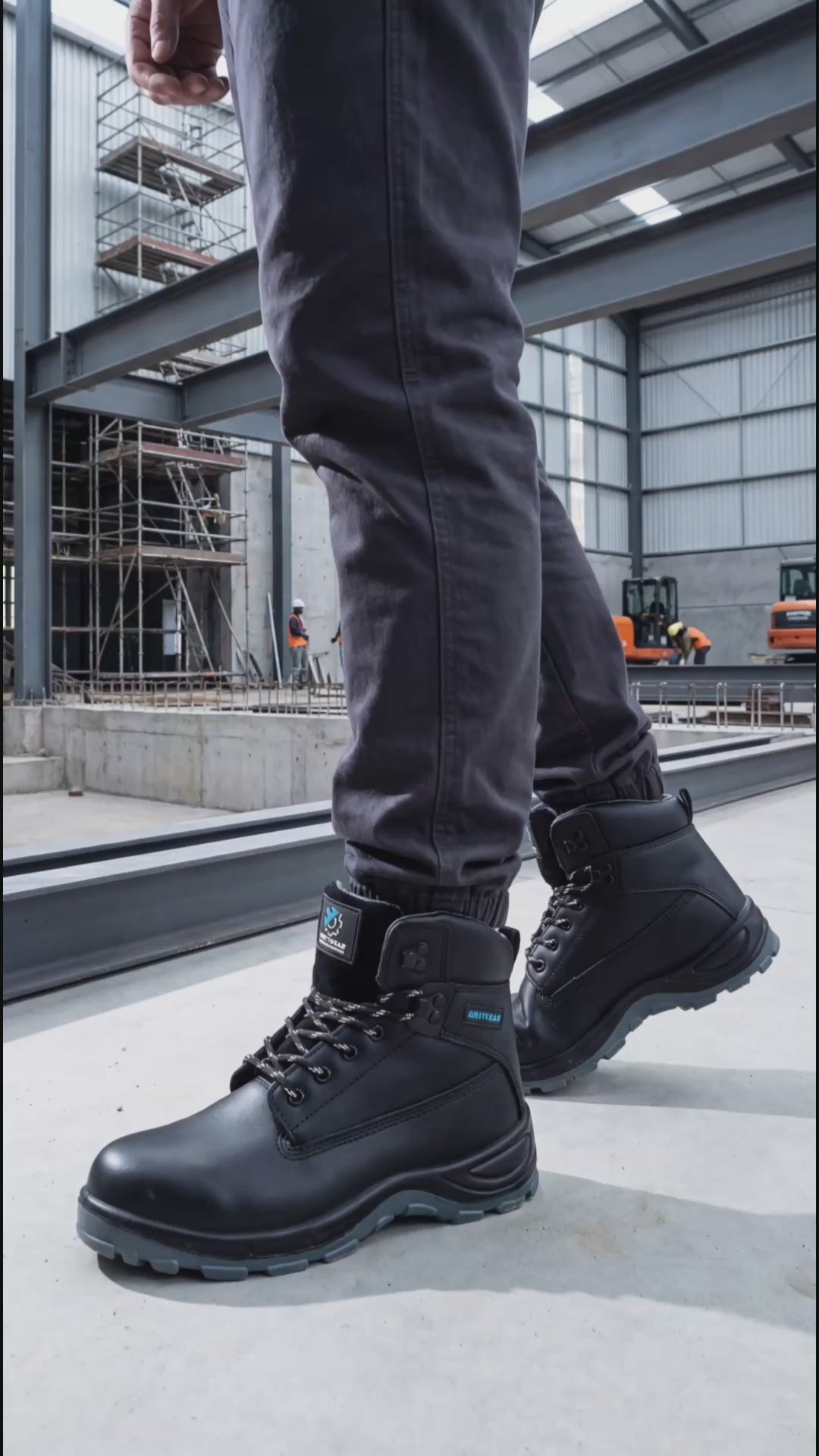 Grittgear Quartz S1P Leather Safety Boot - Black safety Grittgear