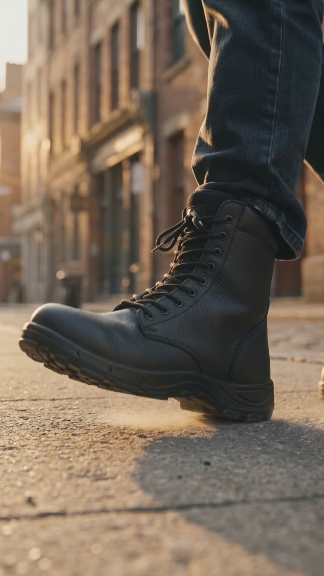 Grittgear Assalt 1 Genuine Leather Ankle Boot - Black safety Grittgear